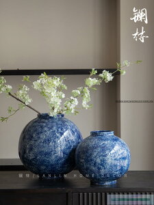 新中式陶瓷花瓶客廳玄關青花系類插干花裝飾仿古禪意茶室簡約擺件