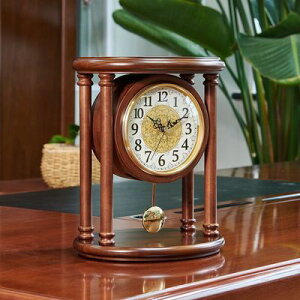 鐘座鐘複古式式坐鐘時鐘客廳桌麵式擺鐘擺放鐘表擺C