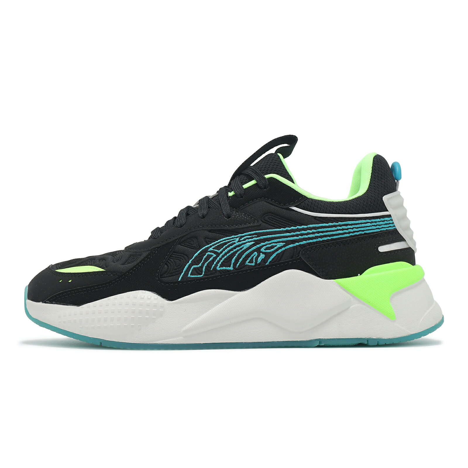 Puma 休閒鞋 RS-X Alien 男鞋 黑 藍 綠 麂皮 拼接 緩衝 外星人 復古 40040601