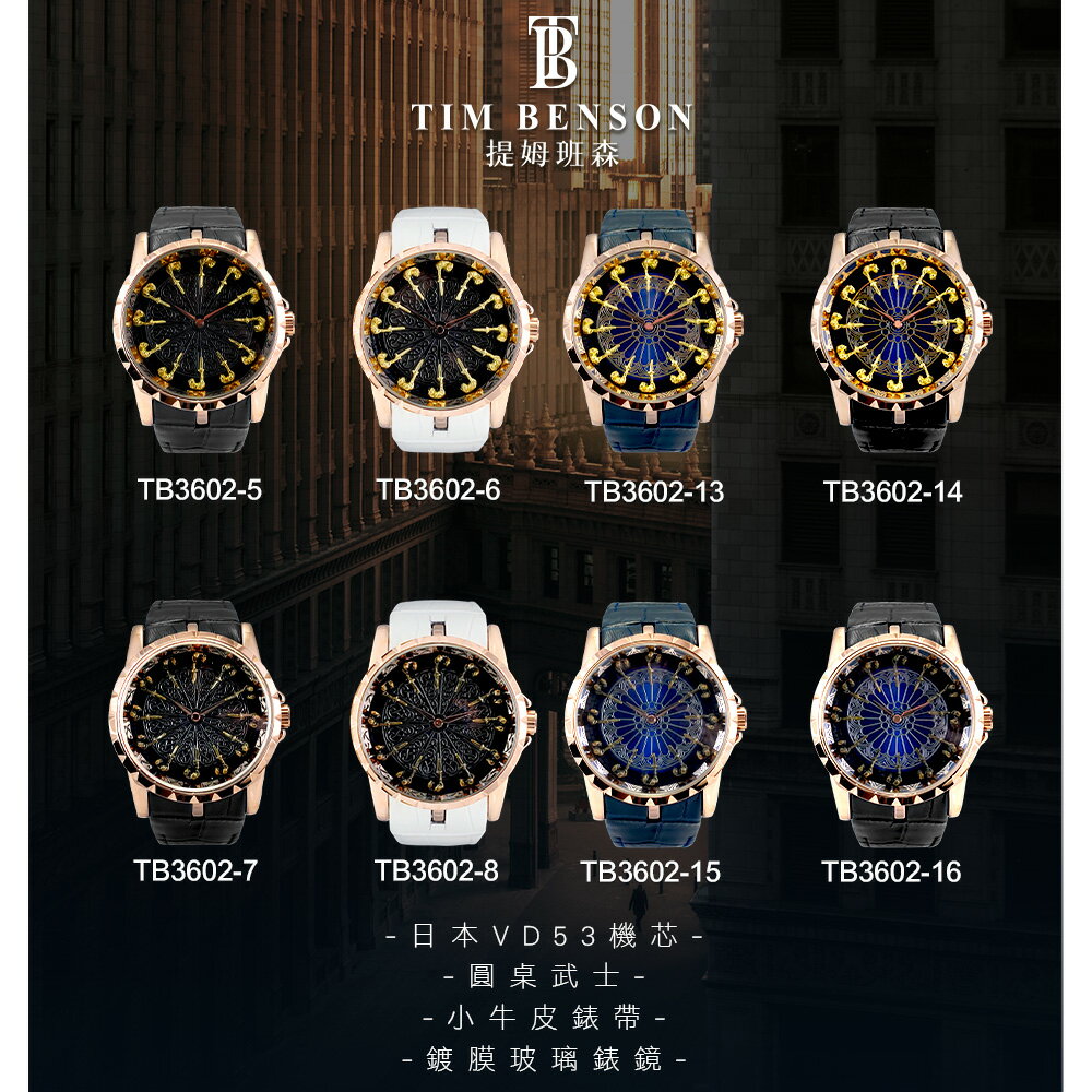 【TIN BENSON 提姆班森】經典男士腕錶 TB3602 金框版