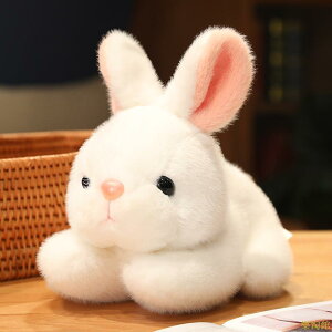 可愛小白兔公仔趴趴兔毛絨玩具仿真兔子玩偶小女孩布娃娃抱枕兒童