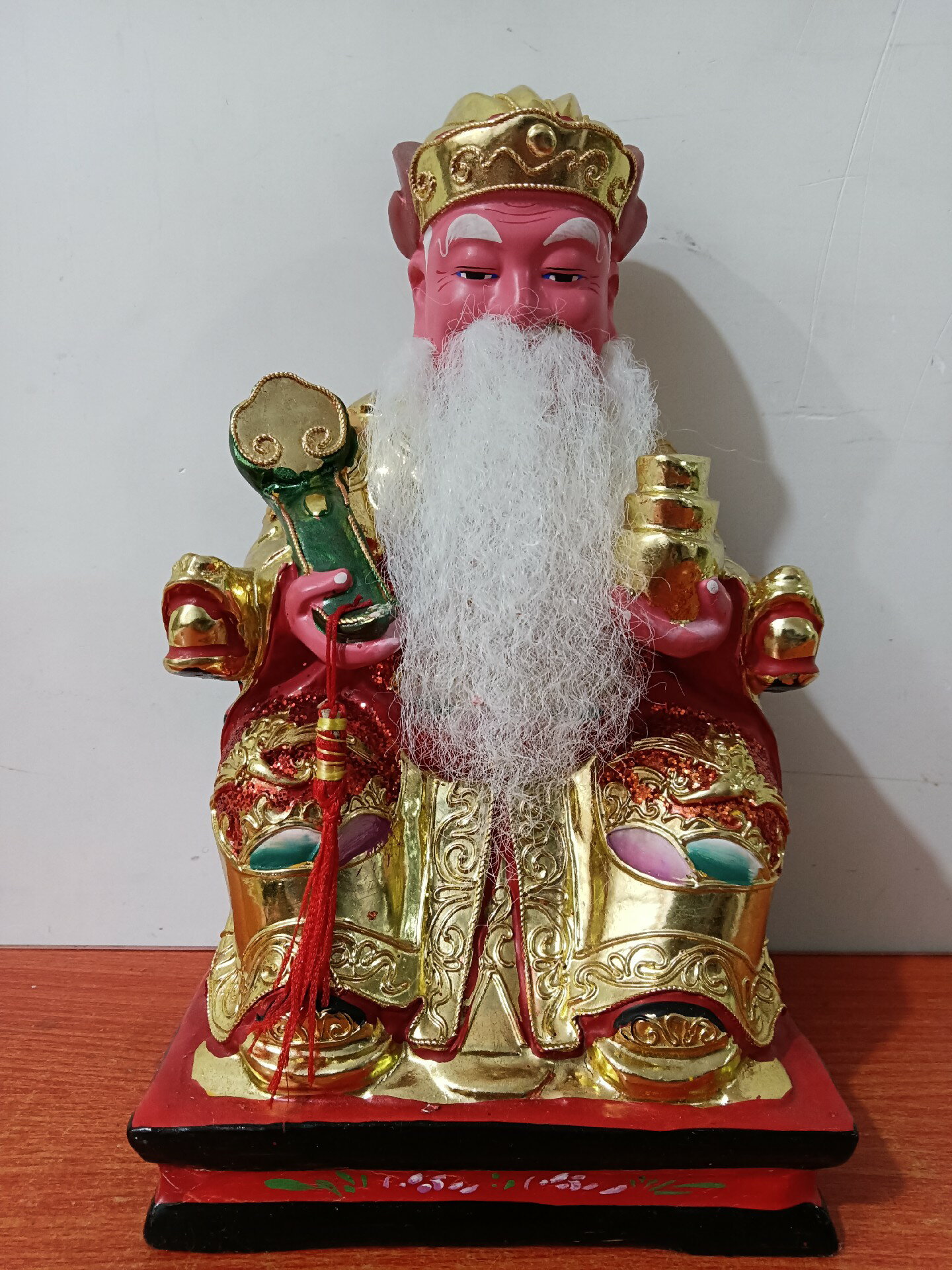 木雕，福德正神，土地公，高26釐米，底座寬約16釐米，深13