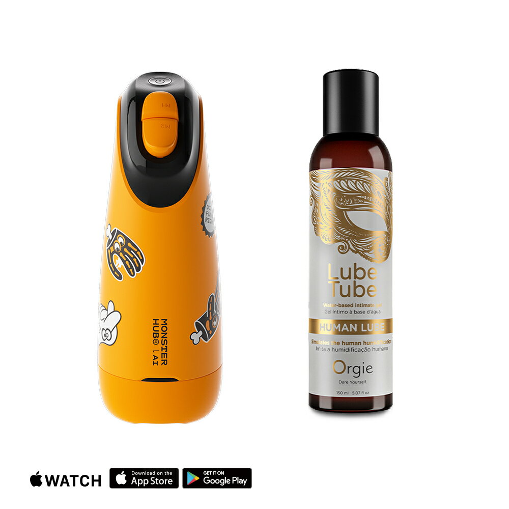 SISTALK 怪獸集合創新AI智能絢風杯-活力橙 ✖ Orgie 仿真愛液潤滑液 150ml