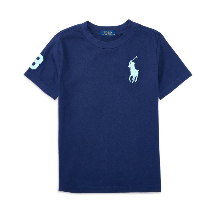美國百分百【Ralph Lauren】T恤 RL 短袖 T-shirt Polo 大馬 素面 深藍 E102
