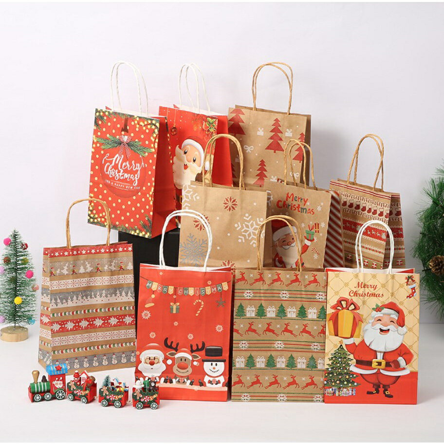 【嚴選&現貨】 聖誕節手提袋 手提紙袋 聖誕節 糖果盒 馬芬盒 包裝盒 耶誕節 包裝袋 紙盒 紙袋 烘焙包裝 禮品袋