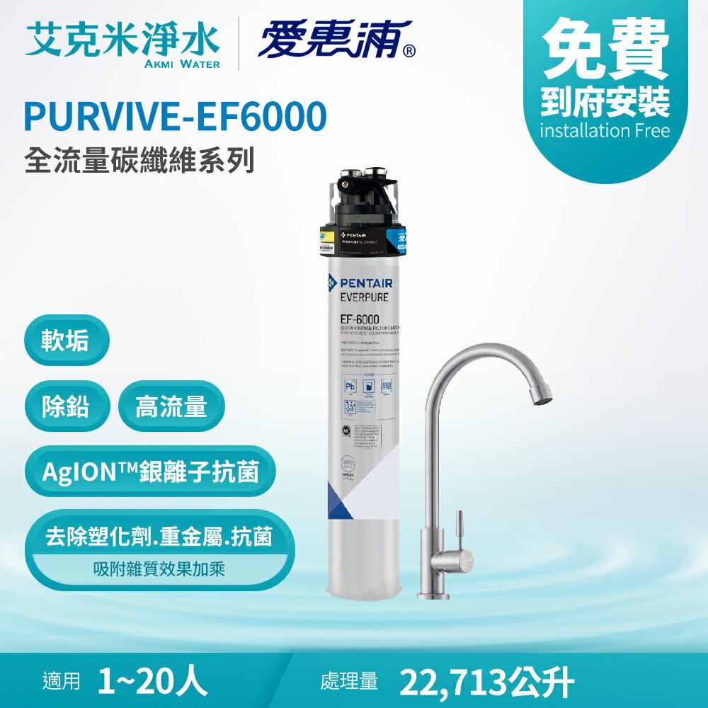【EVERPURE 愛惠浦】PURVIVE-EF6000 全流量強效碳纖維系列淨水器