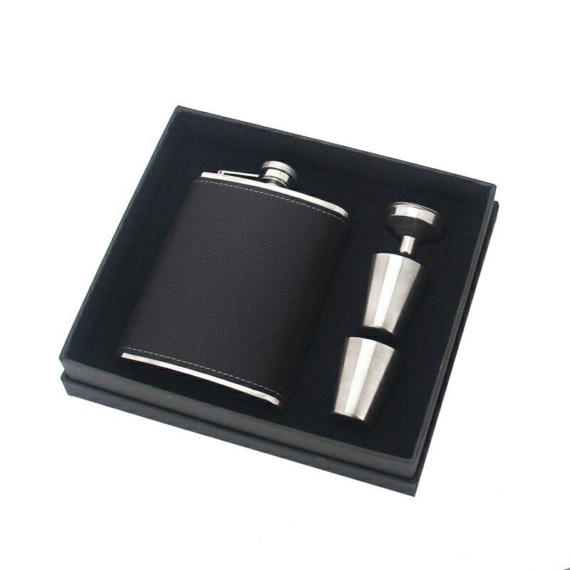 【巴黎精品】現貨+預購 酒壺套組隨身酒瓶-不鏽鋼8oz荔枝紋牛皮攜帶酒壺a1fb1