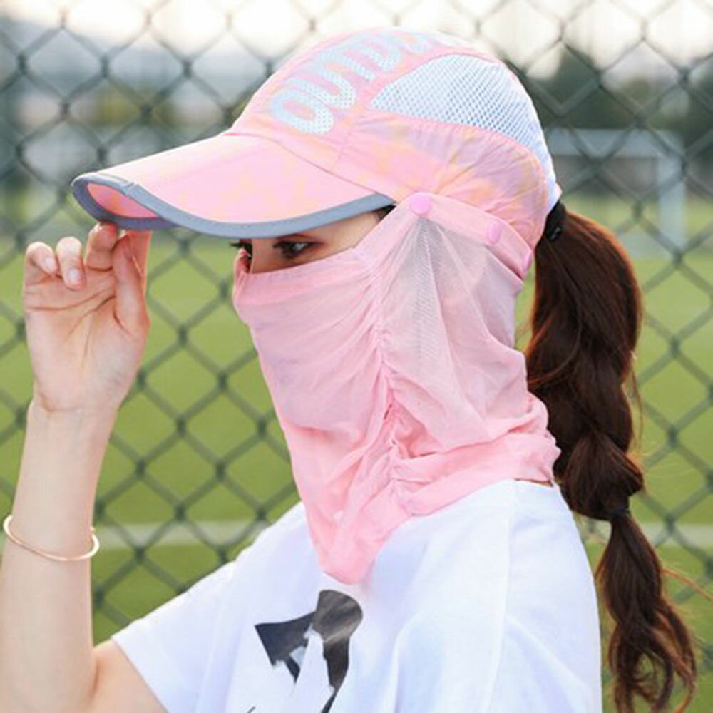 太陽防曬帽女夏輕薄防紫外線騎車帽子透氣遮臉護耳遮陽帽脖子涼冒
