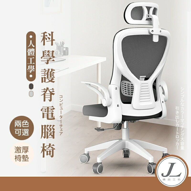 頭枕式護脊電腦椅(基本款) /辦公椅/護腰椅/全網椅/3D頭枕【JL精品工坊】JL1256-A