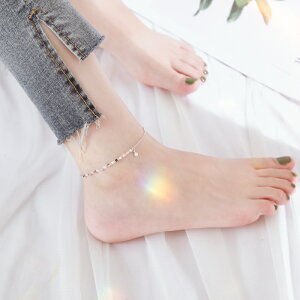 【Z小姐】小眾設計腳鏈女純銀韓版簡約個性腳鏈子女款性感腳踝鏈1入