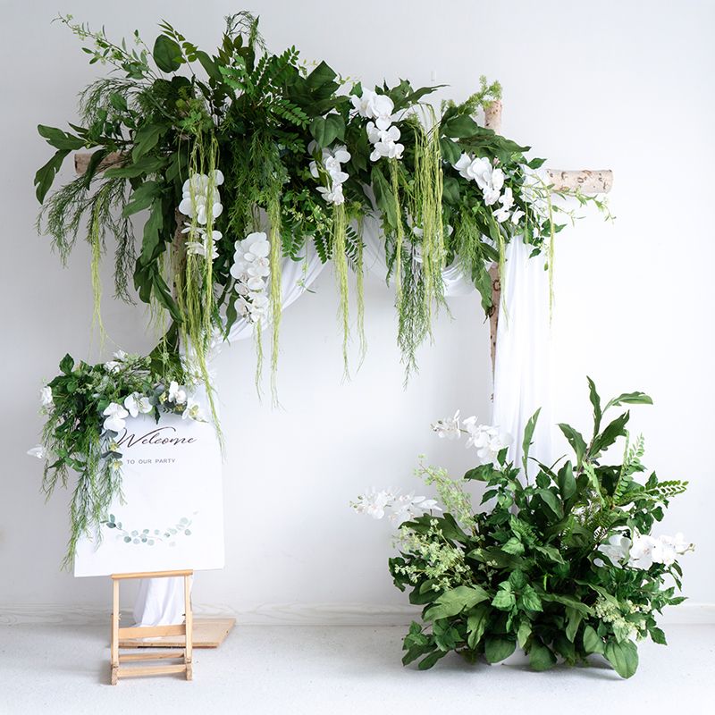 人造花 仿真植物 模擬樹 模擬綠植 模擬擺飾 系模擬綠植壁掛拱門裝飾花藝 婚禮舞臺背景店面墻壁佈置長花排137S 快速出貨