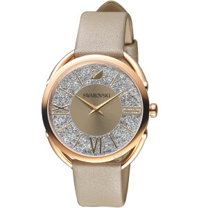 SWAROVSKI 施華洛世奇 Crystalline Glam腕錶(5452455)-35mm-灰面皮革【刷卡回饋 分期0利率】【跨店APP下單最高20%點數回饋】