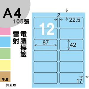 龍德 電腦標籤紙 12格 LD-810-B-B 淺藍色 1000張 列印 標籤 三用標籤 貼紙 另有其他型號/顏色/張數