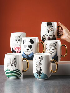 動物馬克杯北歐ins陶瓷大容量牛奶咖啡早餐杯家用創意情侶水杯女