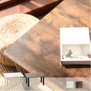 和室茶几/邊桌/矮桌 時尚木紋矮桌-S＆L-深色木紋BROWN-防潮‧耐磨‧耐熱耐酸鹼
