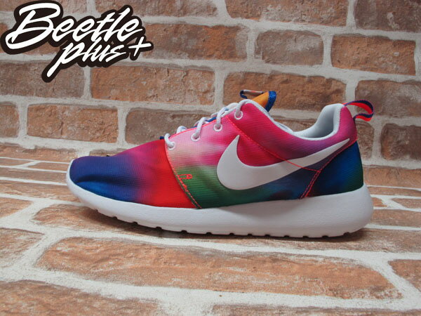 BEETLE PLUS 國外 限定 NIKE ROSHE RUN TIE DYE 繽紛 渲染 彩虹 RAINBOW 白勾 情侶鞋 男鞋 女鞋 慢跑鞋 655206-518