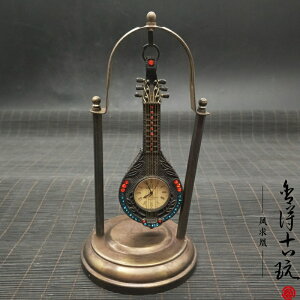 古玩古董收藏 純銅琵琶老鐘表純銅老式上弦鐘表機械表座鐘掛鐘