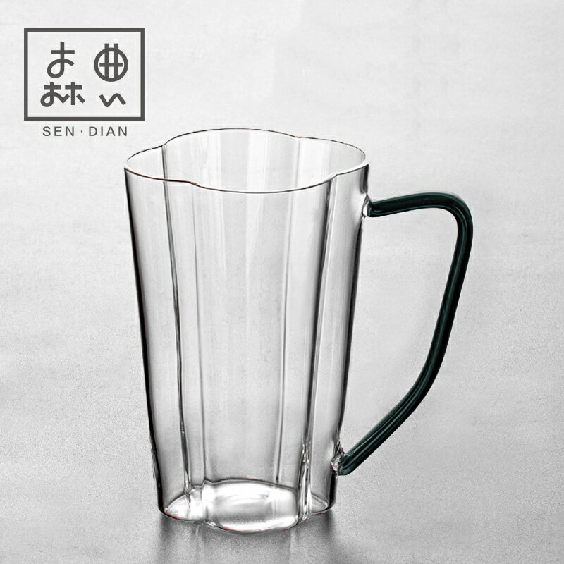 水杯玻璃杯家用杯子把手喝水果汁杯高顏值日式咖啡牛奶杯透明茶杯