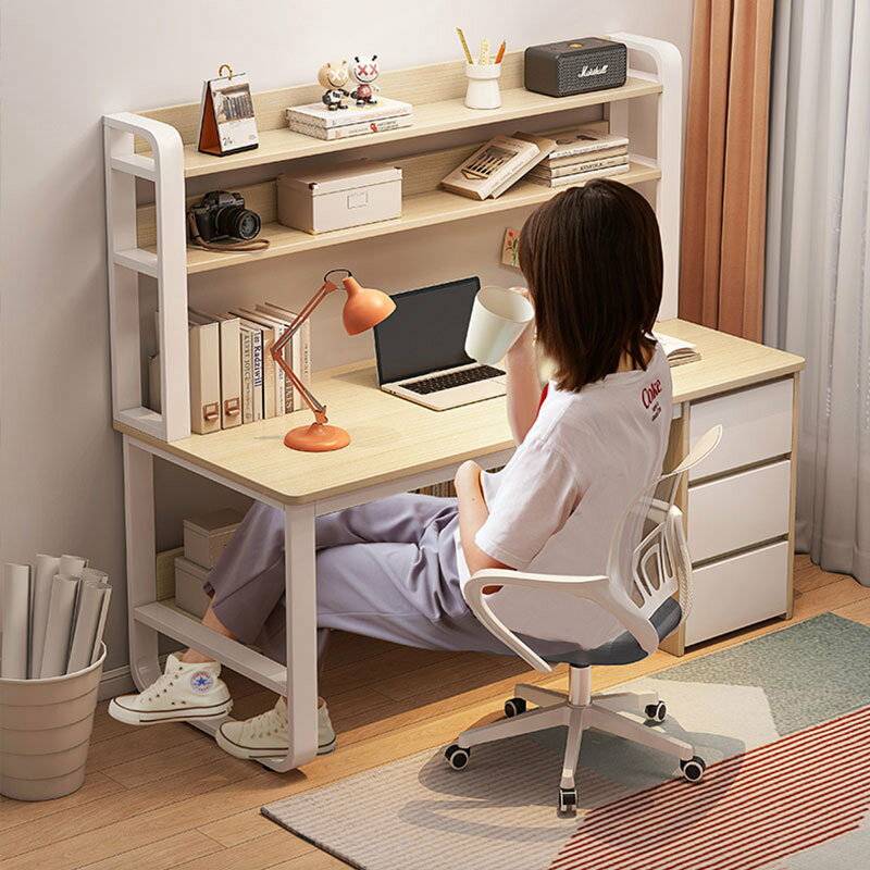 電腦桌書桌簡易置物架一體桌租房寫字桌學生家用學習桌子辦公桌