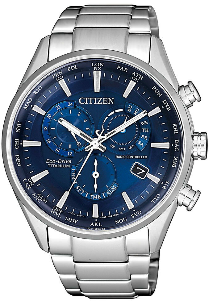 CITIZEN星辰錶 海洋藍商務光動能電波對時腕錶 CB5020-87L/41.5mm