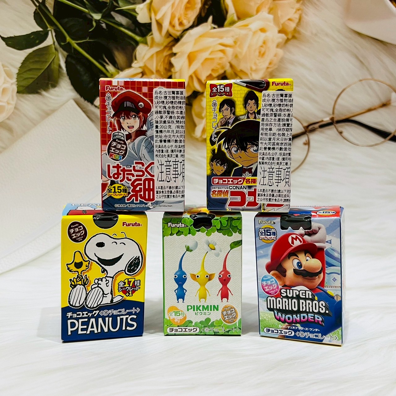 日本 FURUTA 古田 瑪利歐 柯南 皮克敏 史努比 工作細胞 可可蛋 造型食玩 附玩具 出奇蛋 驚奇蛋 盲盒 隨機出貨｜全店$299 全家取貨免運｜滿額折500｜APP下單最高賺19%點數⚡