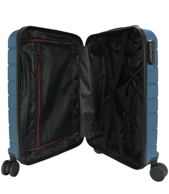 ~雪黛屋~Eason 20吋行李箱360度靜音輪ABS防刮簡約橫條安全密碼鎖U048 5