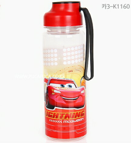 真愛日本 塑膠水壺 附提繩 500ml CARS 紅 閃電麥坤 迪士尼 水壺 透明水壺 水瓶 幼稚園 喝水 8806365069162