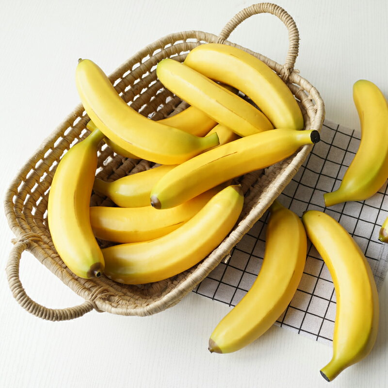 高仿加重實心泡沫香蕉模型 Lmdec果盤裝飾水果蔬菜擺設攝影道具