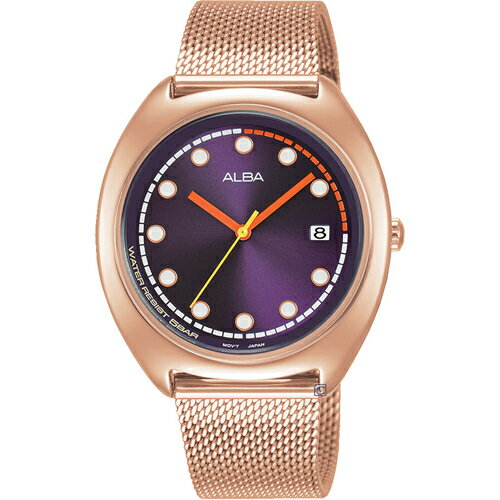 ALBA 雅柏錶 典雅氣質米蘭帶腕錶 VJ32-X304K(AG8K42X1)-37mm-紫面米蘭帶【刷卡回饋 分期0利率】【APP下單4%點數回饋】