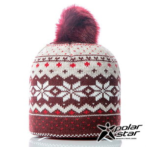 【PolarStar】女 雪花保暖帽『暗紅』P18605