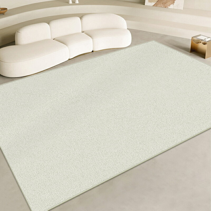 極簡沙發地毯客廳大面積高級米色茶幾毯侘寂風臥室床邊毯家用地墊