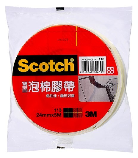 3M™ Scotch® 12mm 18mm 24mm 雙面泡棉膠帶 113