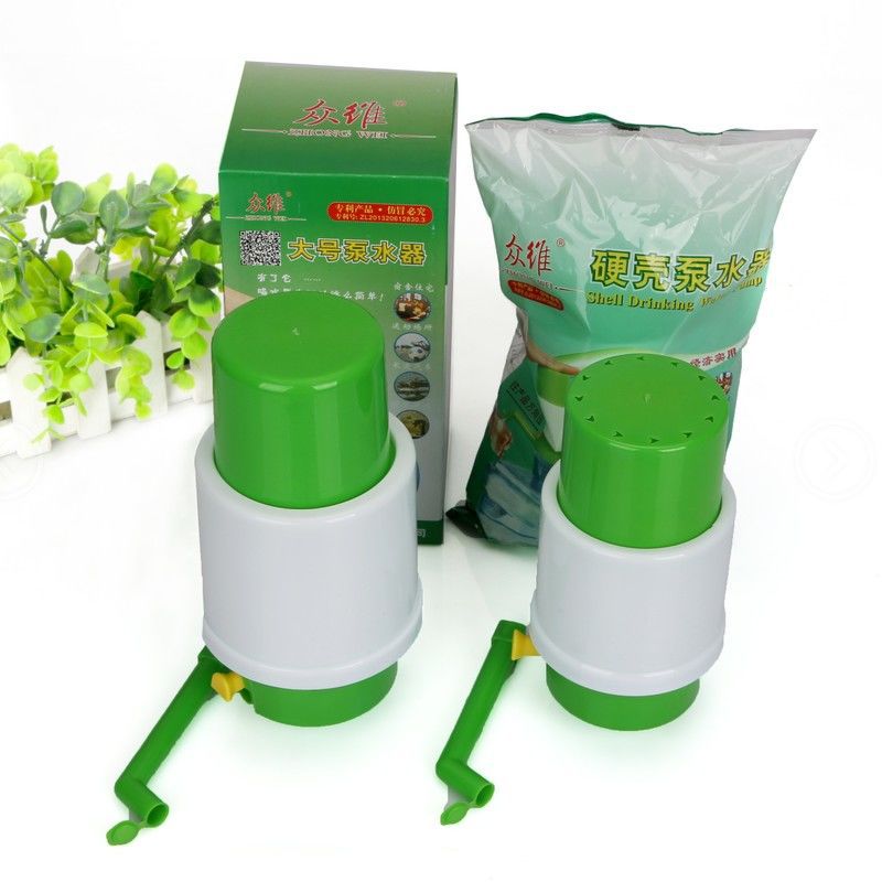 綠白硬殼泵水器桶裝水壓水器手壓泵按壓抽水器
