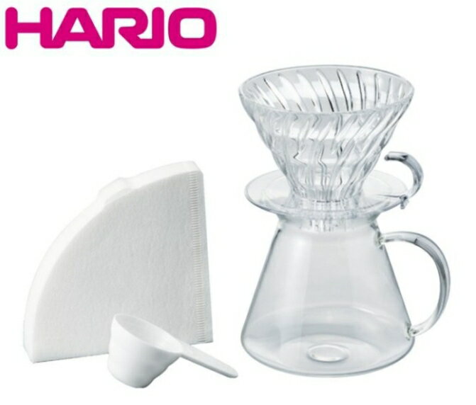 HARIO SIMPLY V60清透玻璃手沖組 600ml S-VGBK-02-T