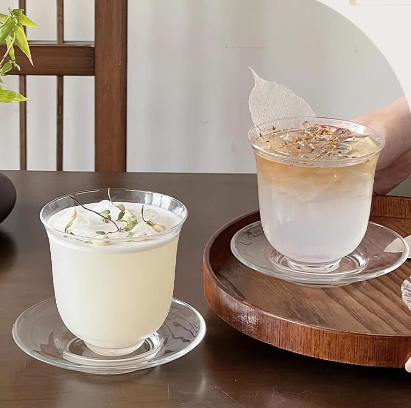 國風飲品玻璃杯輕薄透明杯子咖啡杯冰美式拿鐵杯茶杯特調雞尾酒杯【繁星小鎮】