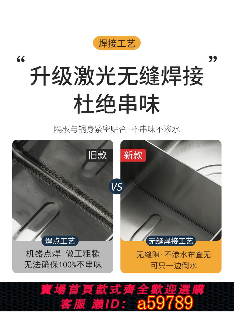 【臺灣公司 可打統編】鴛鴦鍋電磁爐家用四宮格火鍋商用不銹鋼火鍋盆海底撈火鍋鍋具