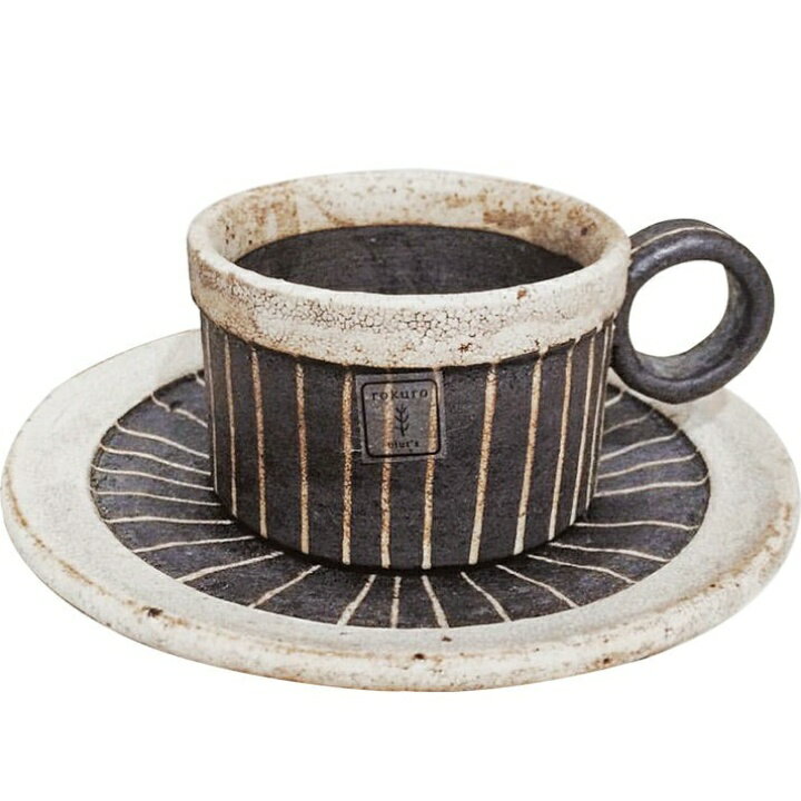 六魯兵式咖啡杯連盤美濃燒 Rokuro ろくろ 梅花皮 咖啡杯 茶杯 咖啡 杯碟 杯盤 點心盤