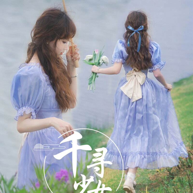 人寫真服裝女新款小清新法式少女夏季外景影樓主題拍照連衣裙