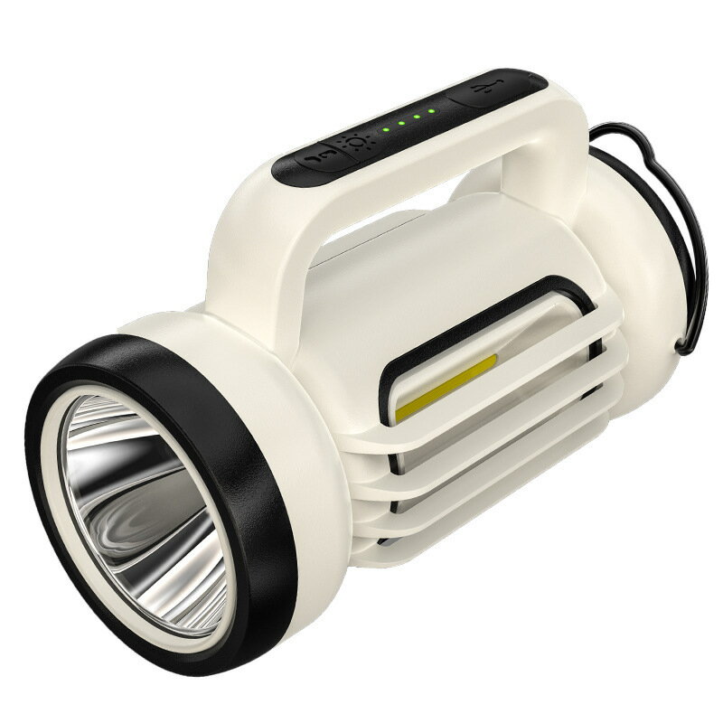 楓林宜居 手提式手電筒探照燈led露營燈戶外野營燈USB充電可掛營地燈