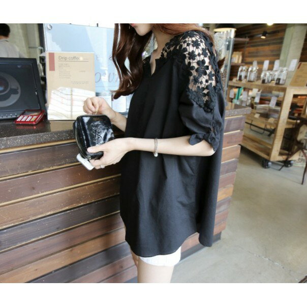 中大尺碼女裝 短袖T恤 露肩上衣 雪紡衫 寬鬆T恤 百搭 中長版t恤 櫻桃嚴選 胖mm 上班OL最愛 休閒上衣 7