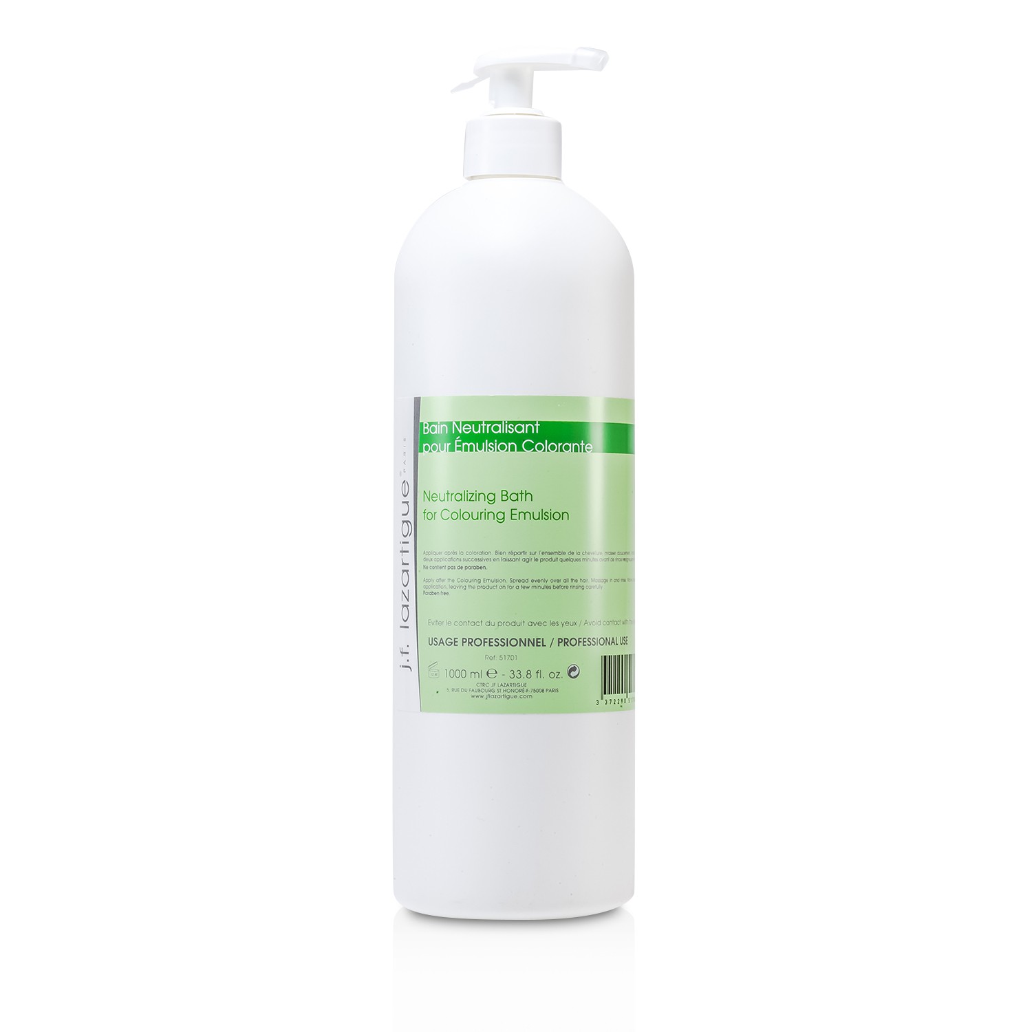 娜莎迪 J. F. Lazartigue - 染髮中和劑 Neutralizing Bath For Colouring Emulsion (營業用包裝)