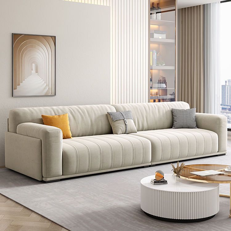 奶油風科技布藝沙發客廳小戶型簡約現代北歐超長坐寬直排貴妃沙發