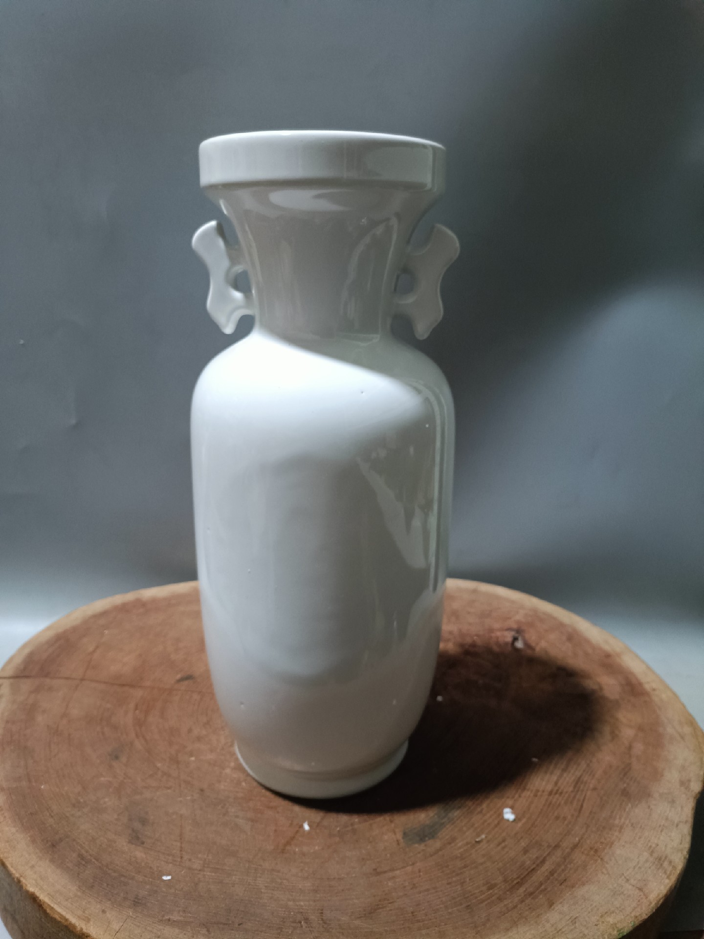 日本迴流瓷器昭和時期白瓷雙耳花瓶日本花瓶，全品沒毛病，保真，