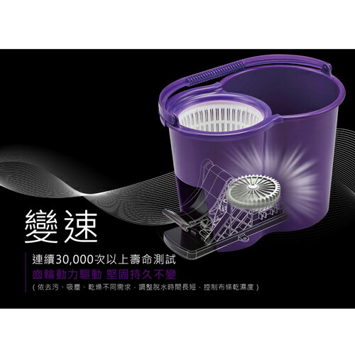 好神拖 輕巧腳踩旋轉拖(1拖+1桶+2布)(非手壓)【愛買】 3