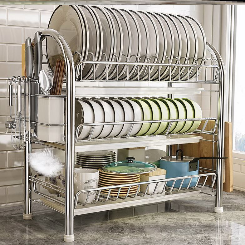 廚房收納神器省空間多功能置物架落地多層放碗碟架控水瀝水收納架