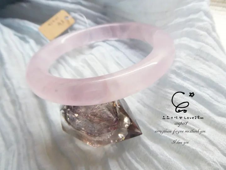 粉晶手鐲內徑56mm 粉晶 水晶手鐲 晶晶工坊-love2hm 31057