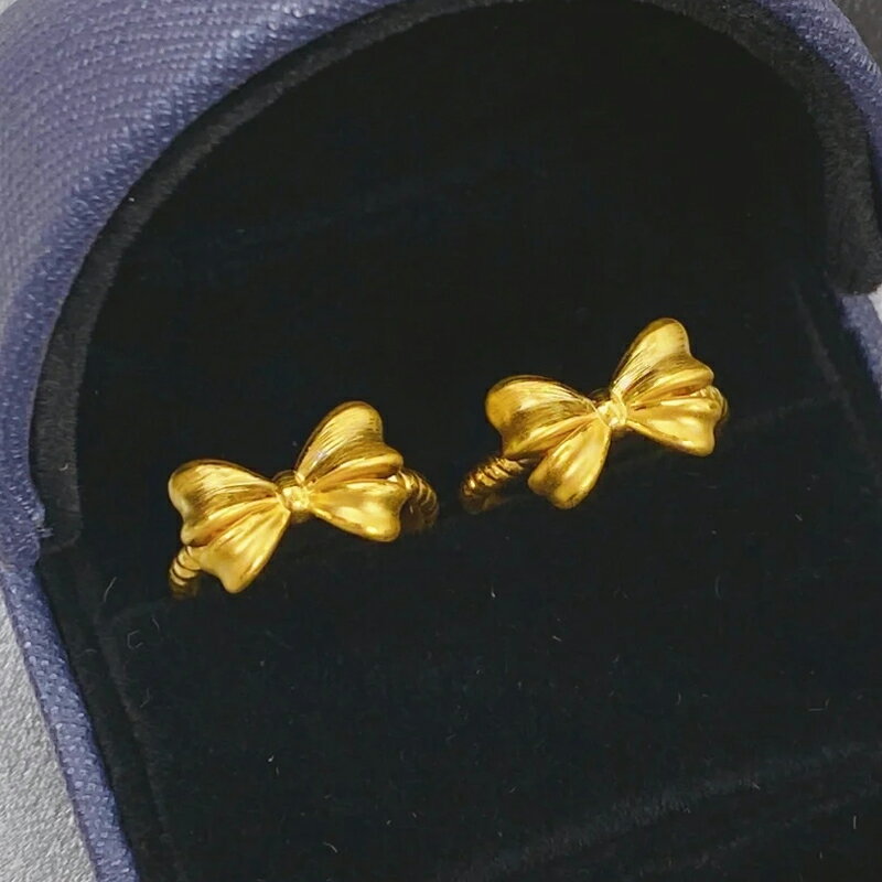 蝴蝶結戒指女在逃公主年新款小眾設計高級感越南沙金仿真黃金