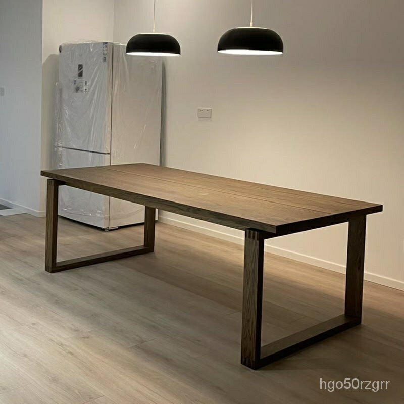 莫比恩原木實木長方形小戶型餐桌北歐極簡簡約辦公作學習桌復古
