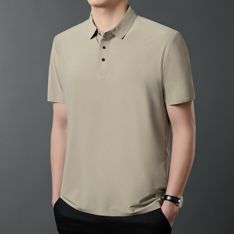 涼感短袖Polo衫 2025男士Polo衫透氣易幹上衣 戶外通勤百搭翻領T恤 POLO 多色可選 工作休