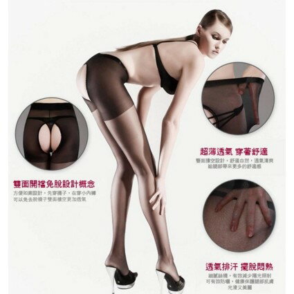 開襠絲襪 不用穿脫 情趣絲襪 純色薄款 誘惑 性感絲襪 連褲 S~2XL適穿 櫻桃嚴選 5